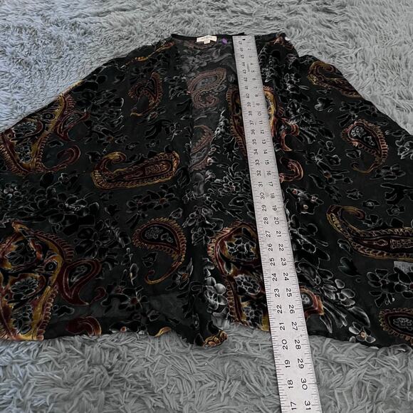 Umgee Sheer Paisley Kimono Burnout Velvet Floral Medium/ Large Festival Boho - Picture 7 of 8